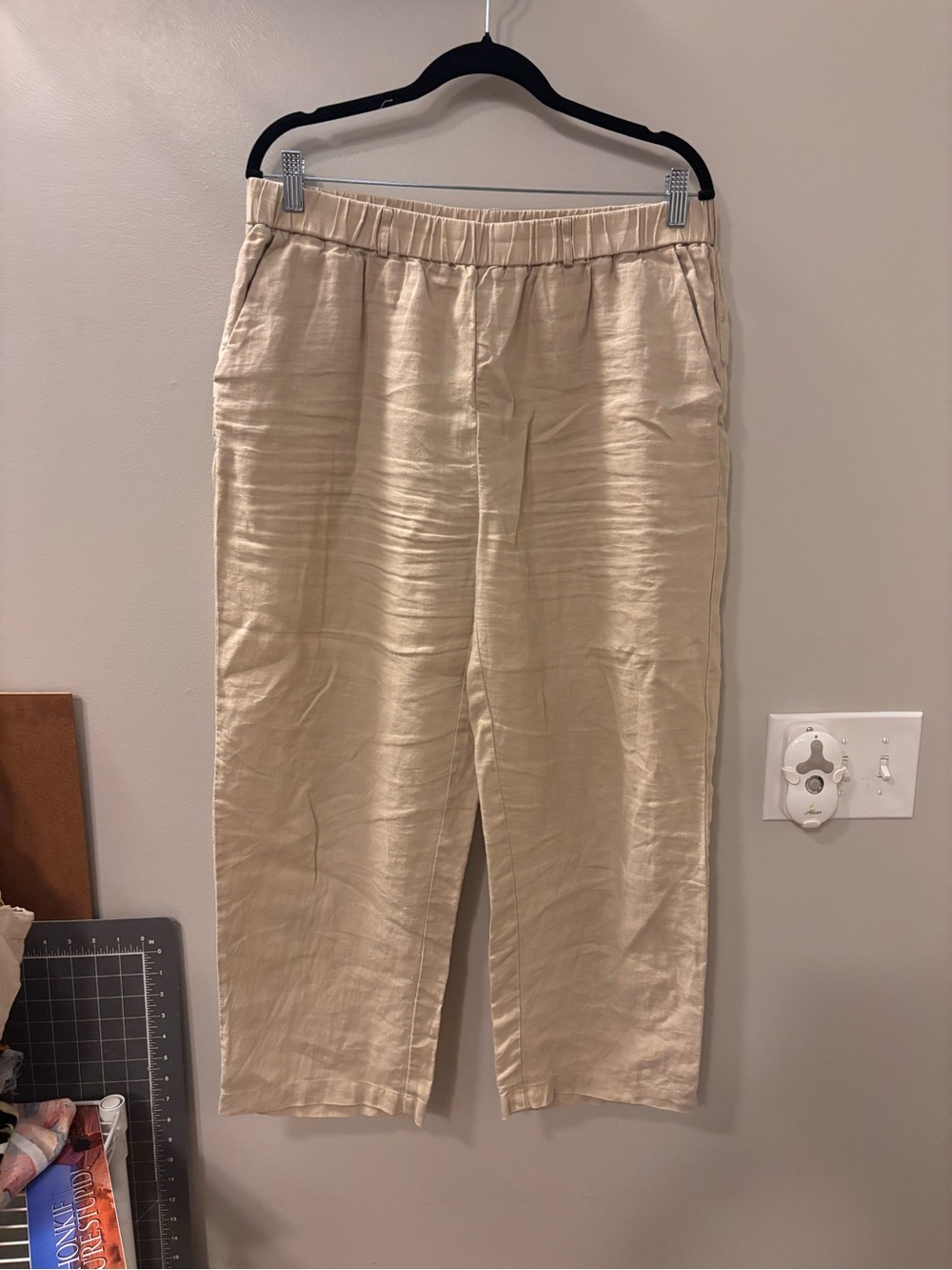 White linen pants